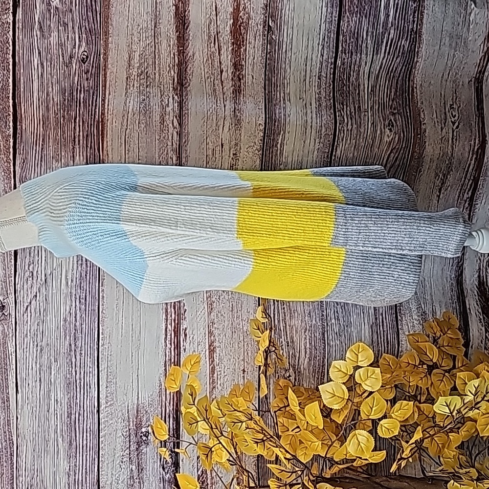 NWT HALOGEN KAYLIEGH BLUE YELLOW PLUS SIZE LONG SLEEVE PULLOVER SWEATER - Picture 3 of 13